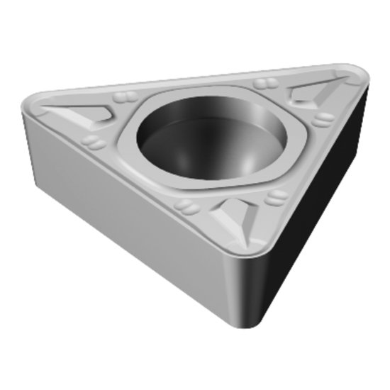 Picture of TCMT 3(2.5)2-KR H13A Sandvik TCMT 16T308-KR H13A Triangle Positive Carbide 0.0310 0.79mm Radius Roughing, Medium