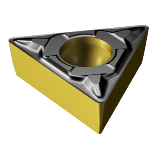 Picture of TPMT 1.2(1.2)1-PF 1515 Sandvik TPMT 06T104-PF 1515 Triangle Positive Carbide 0.0160 0.41mm Radius Finishing, Semi Finishing
