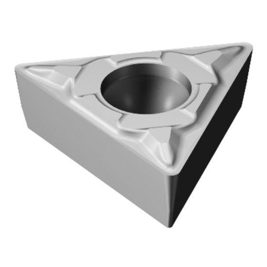 Picture of TPMT 1.8(1.5)1-PF 5015 Sandvik TPMT 090204-PF 5015 Triangle Positive Cermet 0.0160 0.41mm Radius Finishing, Semi Finishing