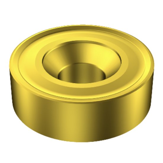 Picture of 190.1-38 12 00 235 Sandvik 190.1-38 12 00 235 Round Negative Carbide 0.7500 19.05mm Radius Roughing, Semi Finishing Bar Peeler