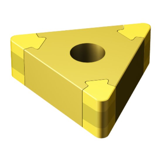 Picture of TNGA333T0320B 7525 Sandvik TNGA160412T0320B 7525 Triangle Negative CBN 0.0470 1.19mm Radius Roughing, Medium