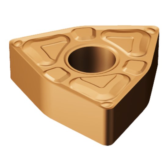 Picture of WNMG 431-XF GC15 Sandvik WNMG080404-XF GC15 Trigon Negative Carbide 0.0160 0.41mm Radius Finishing, Semi Finishing