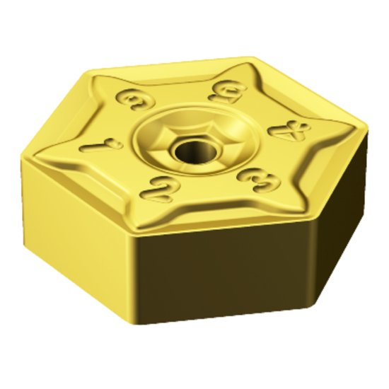 Picture of Sandvik HNEF 09 05 08-KM K20W CoroMill S-60 double sided hexagonal Insert; 60° for cast iron with double sided hexagonal Inserts