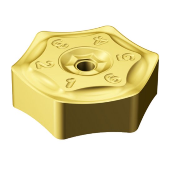 Picture of Sandvik HNMF 09 05 16-KH K20W CoroMill S-60 double sided hexagonal Insert; 60° for cast iron with double sided hexagonal Inserts