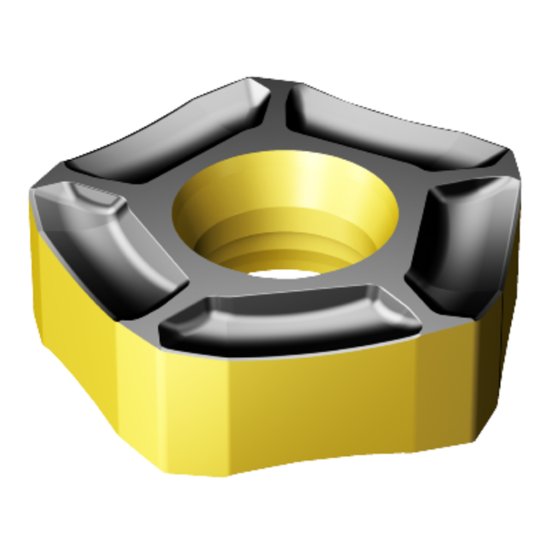 Picture of Sandvik 357R-2408M-Powder Metal 4240 CoroMill 357 Heavy Duty Insert; 33 degree lead Heavy duty Milling