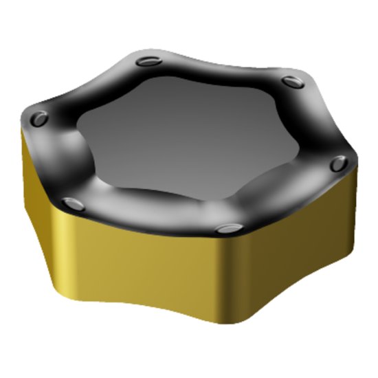 Picture of Sandvik HNGX 09 05 20-KM 3330 Auto 45 Hexacut Milling Insert; Solid Insert for Hexagon Mills