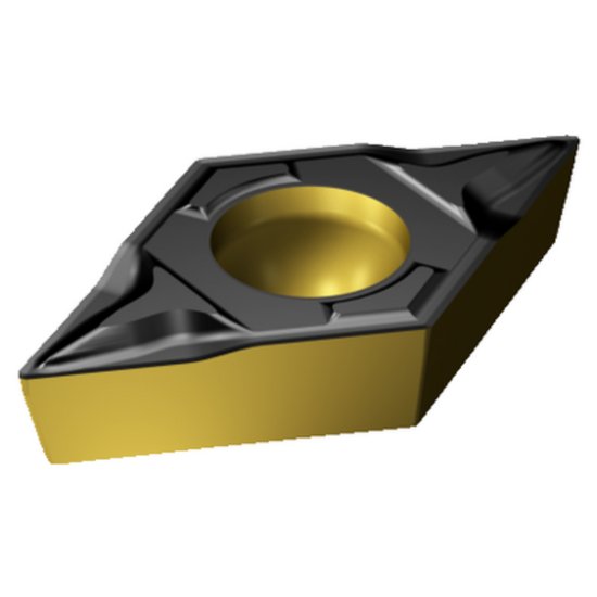 Picture of DCMT 2(1.5)1-PF 4325 Sandvik DCMT070204-PF 4325 55.0° Positive Carbide 0.0160 0.41mm Radius Finishing, Semi Finishing