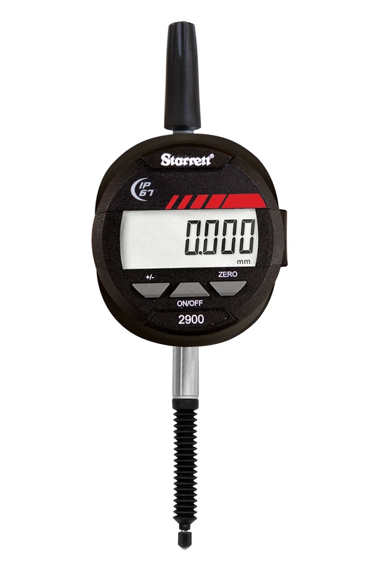 Picture of Starrett 2900-1M Digital Indicator, IP67 Protection, SPC Output, 25mm Range, 0.001mm Res., 8mm Stem