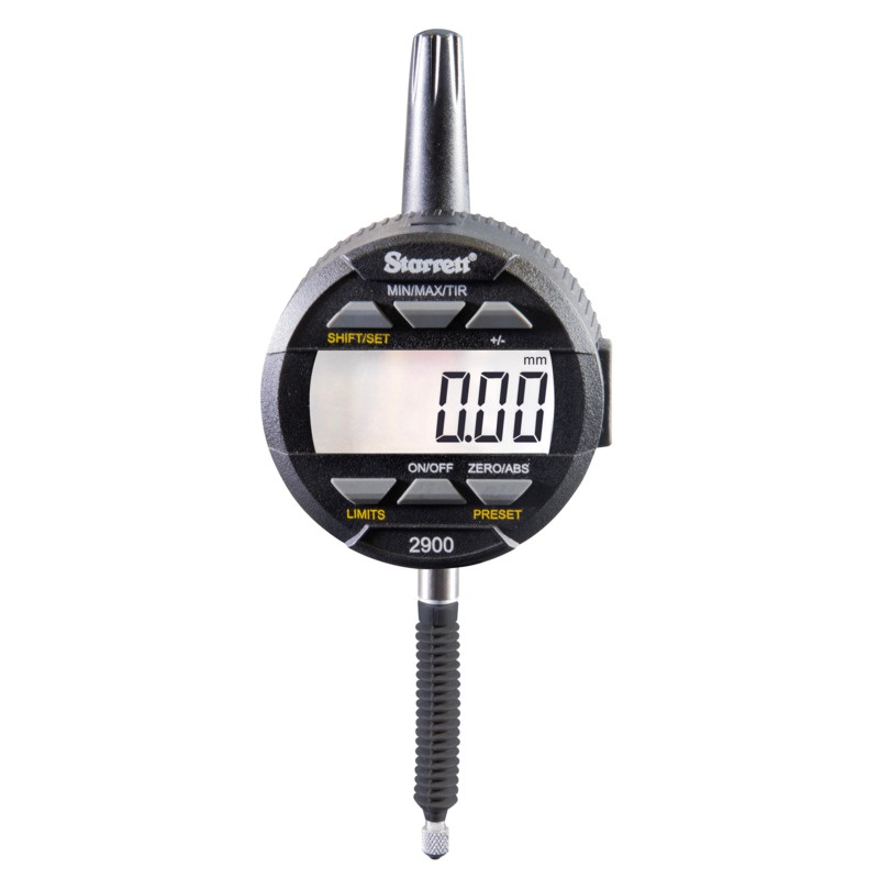 Picture of Starrett 2900-4ME Digital Indicator, IP67 Protection, SPC Output, 25mm Range, 0.01mm Res., 8mm Stem