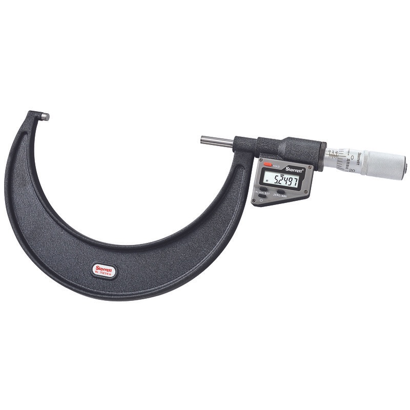 Picture of Mitutoyo 500-454 Lcd Outside Micrometer, Friction Thimble, Carbide Anvil, .00005" Res., 5-6" Range