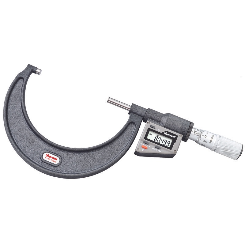 Picture of Starrett 3732Xfl-3 Lcd Outside Micrometer, Friction Thimble, Carbide Anvil, 0.001mm Res., 75-100mm Range