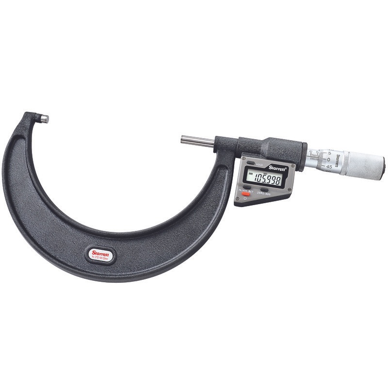 Picture of Starrett 3732Xfl-4 Lcd Outside Micrometer, Friction Thimble, Carbide Anvil, 0.001mm Res., 100-125mm Range