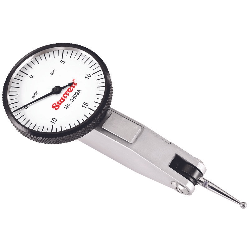 Picture of Dial Test Indicator With Dovetail, .030" Range, 0-15-0 1-1/4" Dial Face, .0005" Graduations, Two Dovetail Clamps, Case