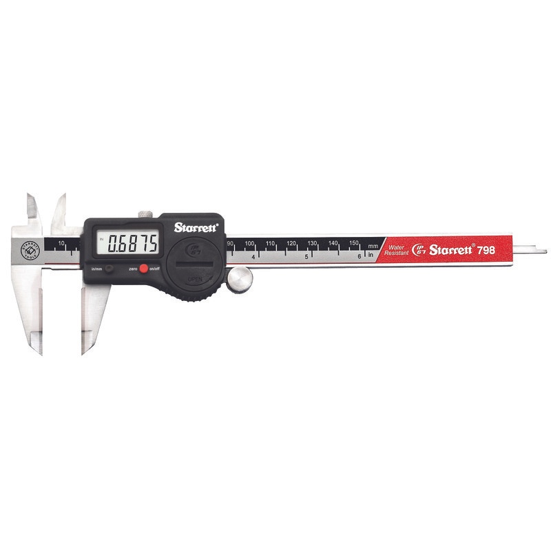 Picture of Starrett 798B-6/150 W/SLC Electronic Slide Caliper, Stainless Steel, SPC Output, .0005"/0.01mm, 0-6"/0-150mm