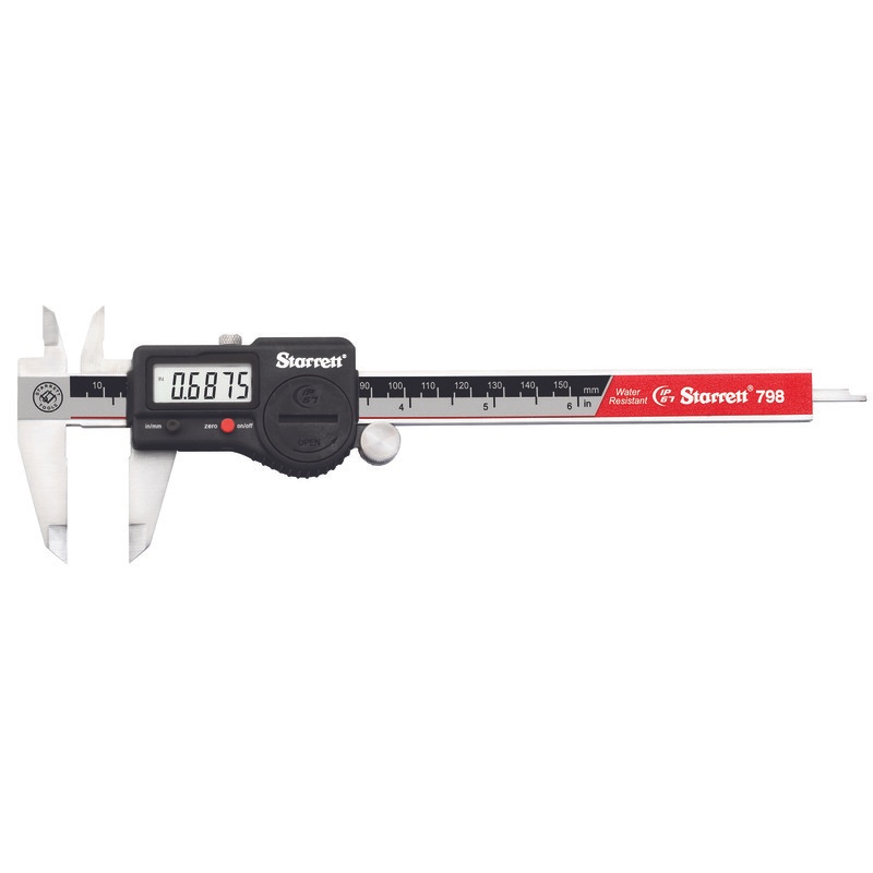 Picture of Starrett T216XRL-6 Electronic Slide Caliper, Stainless Steel, SPC Output, .0005"/0.01mm, 0-6"/0-150mm