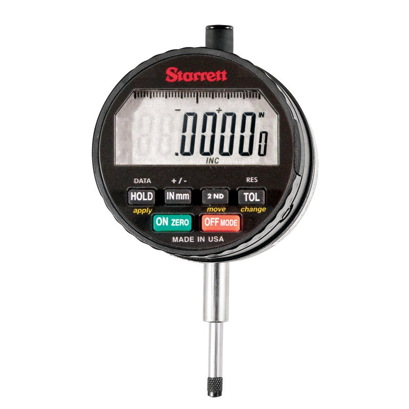 Picture of Starrett 2700-805 Electronic Digital Indicator, SPC Output, .600"/15mm Range, .00005"/0.001mm Res., 3/8" Stem Diameter