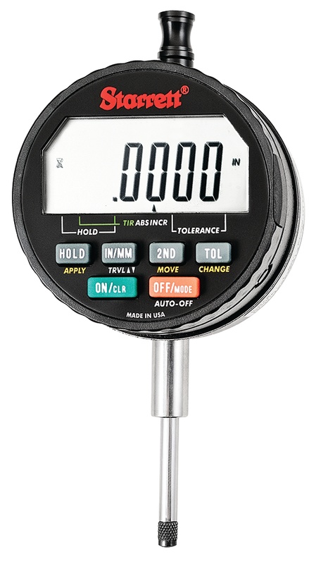 Picture of Starrett F2720IQ Electronic Digital Indicator, SPC Output, 1"/25mm Range, .0001"/0.001mm Res., 3/8" Stem Diameter