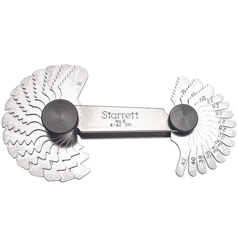 Picture of Starrett 6 Screw Pitch Gage, 30 Leaves, 4-42 Tpi