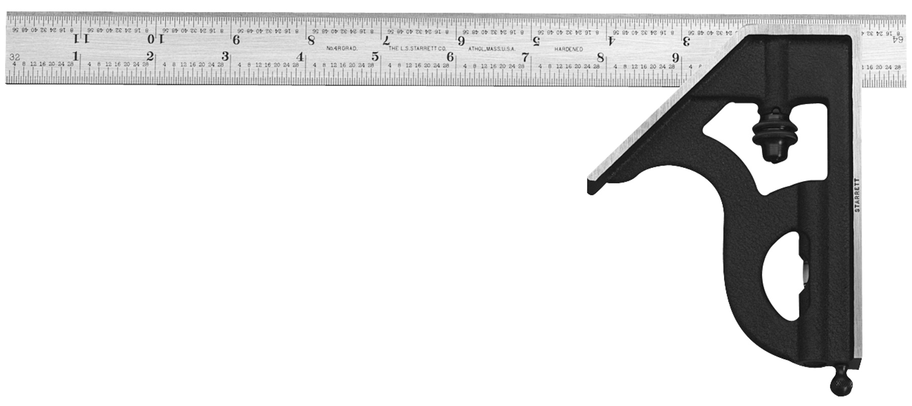 Picture of Starrett 11H-12-4R Combination Square, 12", 4R Grads