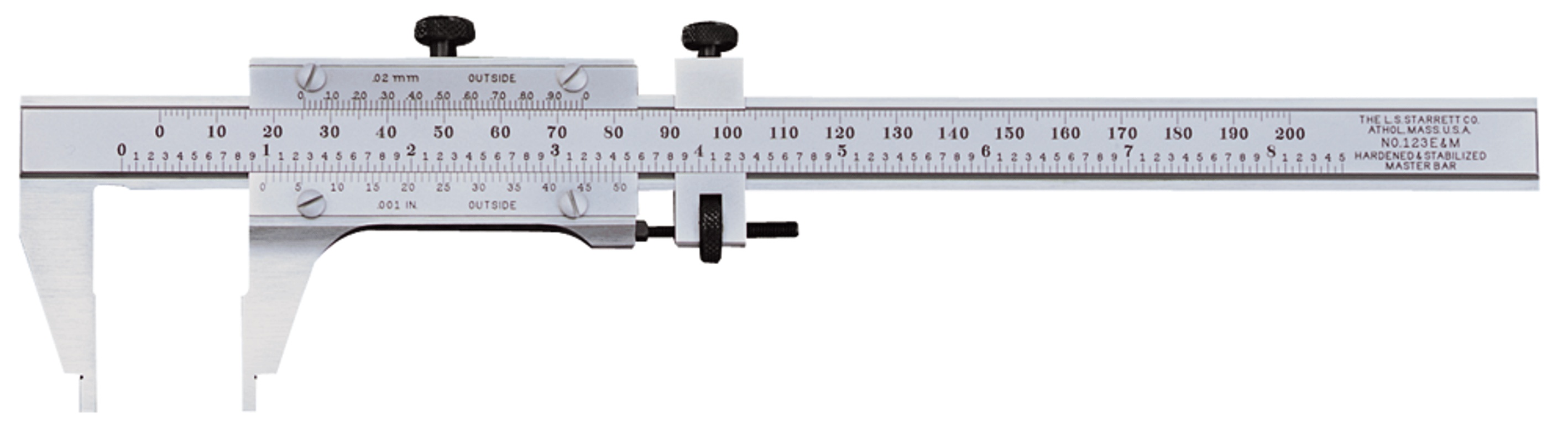 Picture of Starrett 123EMZ-6 Vernier Caliper 0-6"/150mm, .001"/.0.02mm GRAD