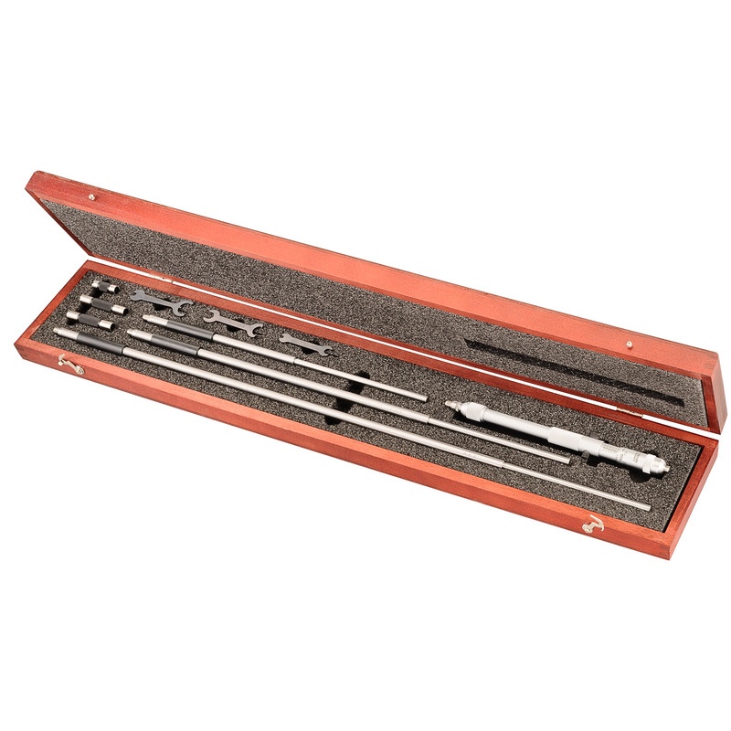 Picture of Starrett 124Cz Solid -Rod Inside Micrometer Set With Case, 8-32" Range, .001"