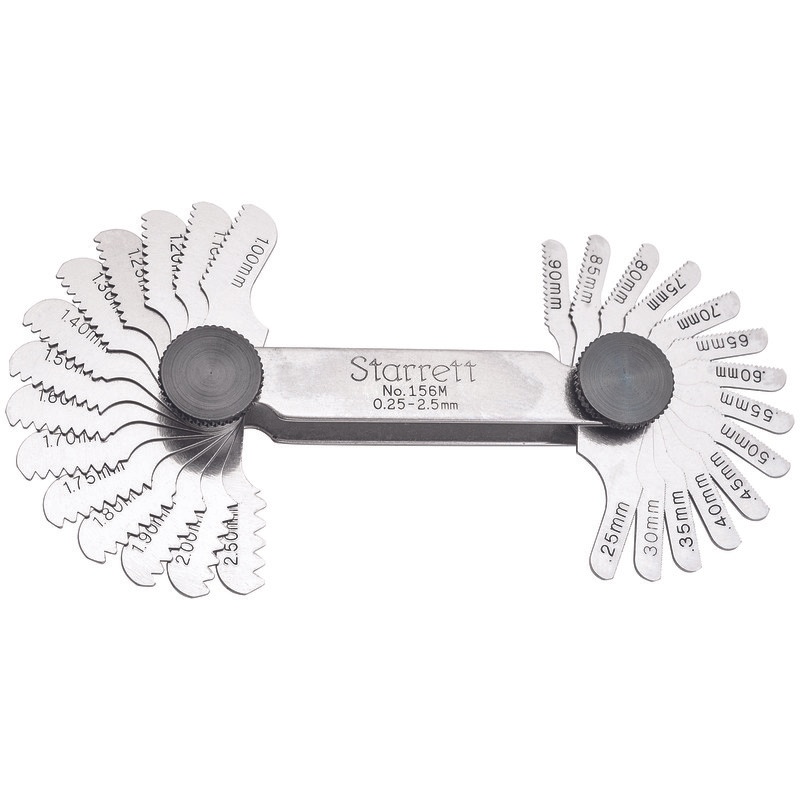 Picture of Starrett 156M Screw Pitch Gage, 28 Leaves 0.25-2.50 Tpi