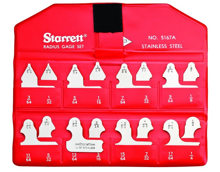 Picture of Starrett S167Az Radius Gage Set, 1/32"-17/64" W/O Holder