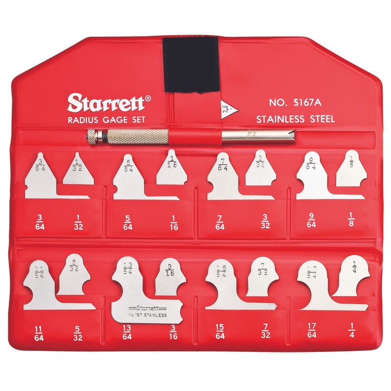 Picture of Starrett S167Ahz Radius Gage Set, 1/64"-17/64" With Holder
