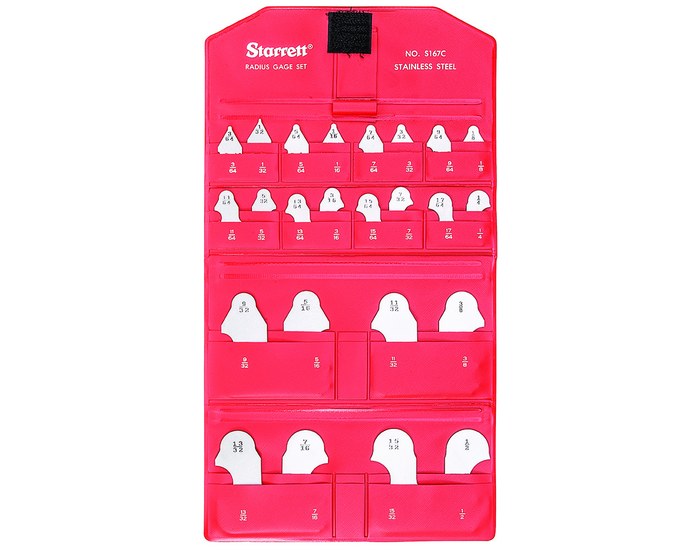 Picture of Starrett S167Cz Radius Gage Set, 1/32"-17/64" & 9/32"-1/2", W/O Holder