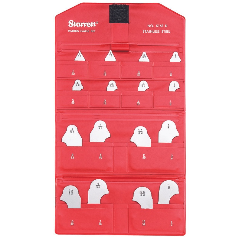 Picture of Starrett S167Dz Radius Gage Set, 1/32"-1/2" W/O Holder