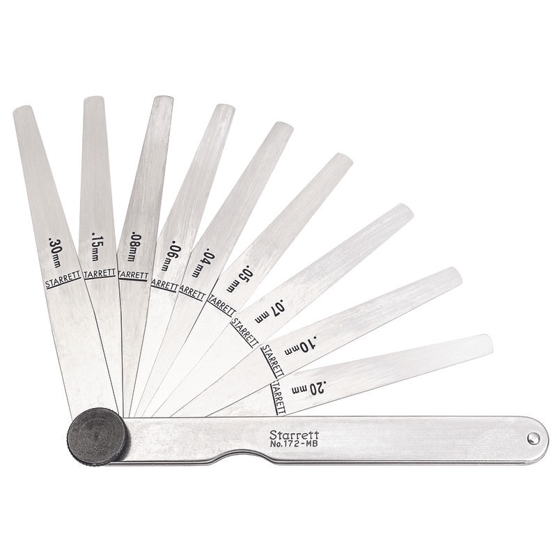 Picture of Starrett 172Mbt Thickness Gage, 0.04-0.30mm, 9 Tapered Leaves