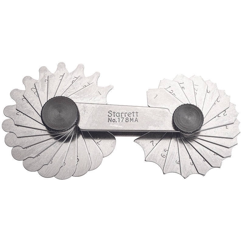 Picture of Starrett 178Ma Radius Gage Set, 1-7mm, 34 Leaves