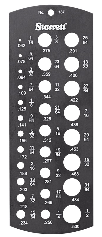 Picture of Starrett 187 Jobbers Drill Gage, 1/16-1/2"