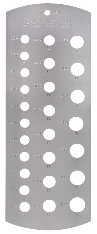 Picture of Starrett 198 Drill Gage, Standard Letter Sizes