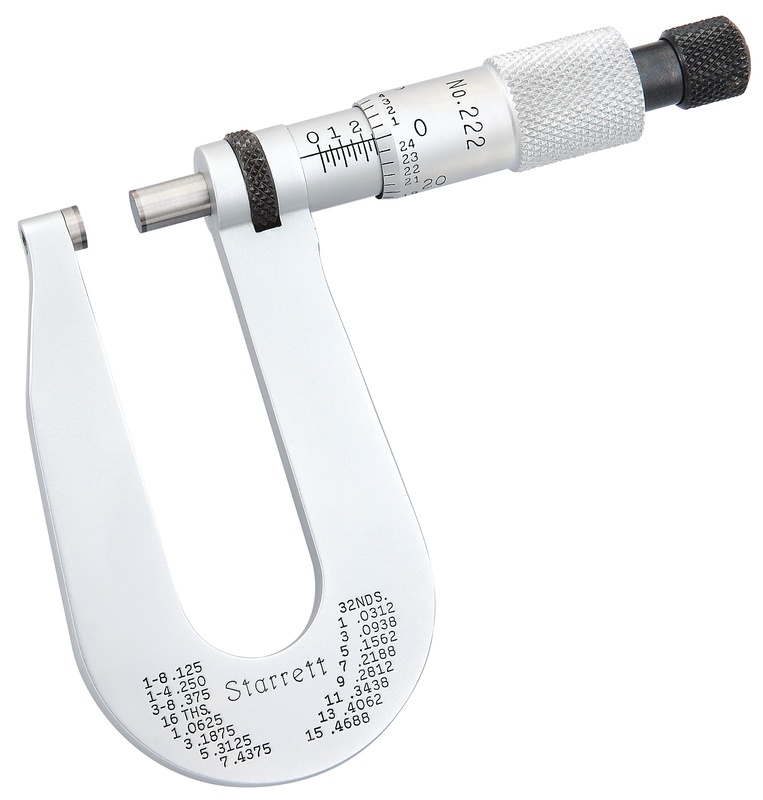 Picture of Starrett 222Xrl-1/2 Sheet Metal Micrometer, 0-1/2"