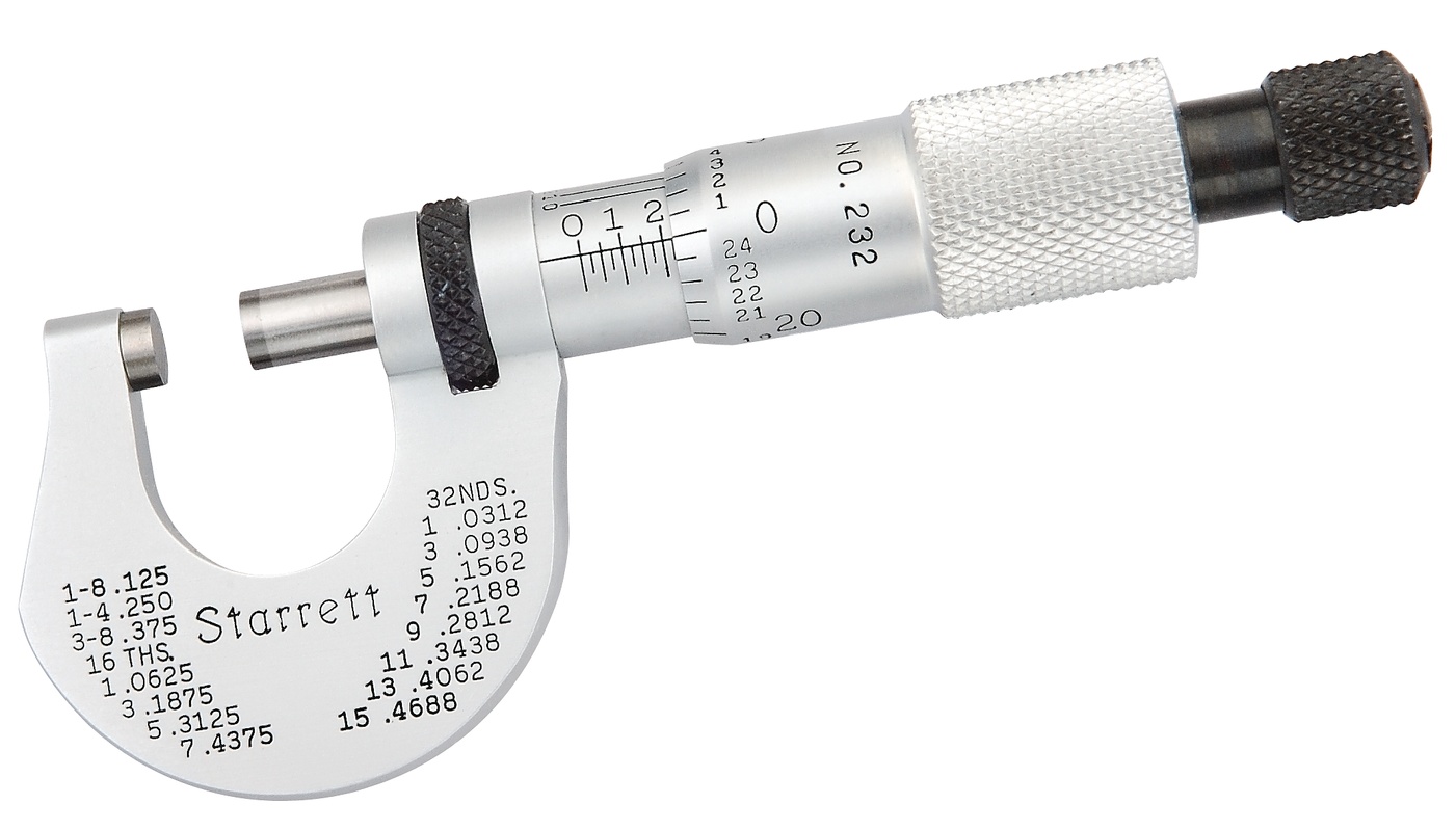 Picture of Starrett T232Xrl Micrometer, Outside, 0-1/2"