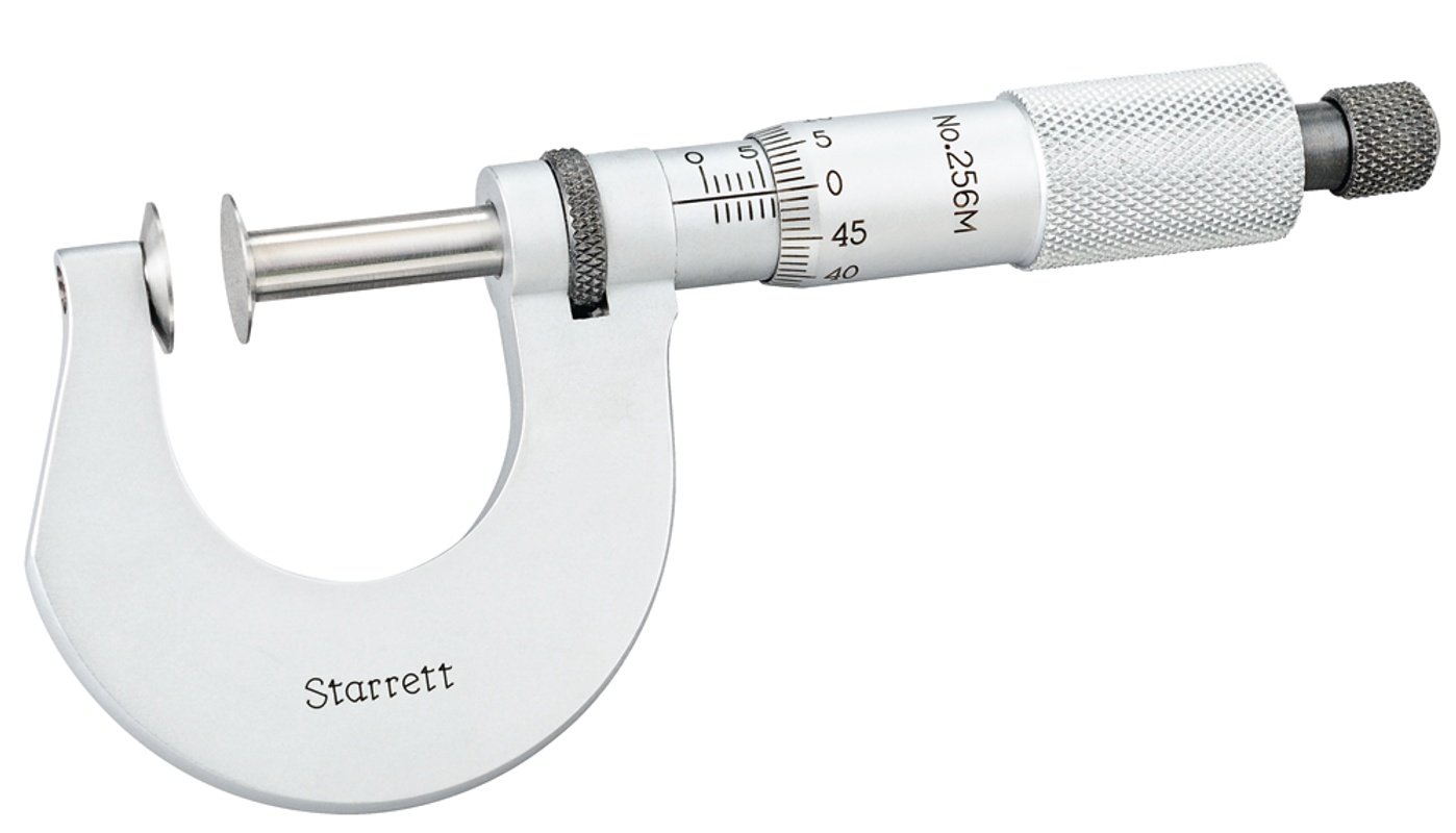 Picture of Disc-Type Micrometer, Ratchet Thimble, 0-25mm Range