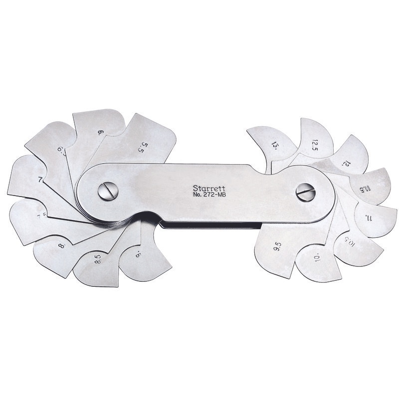 Picture of Starrett 272Mb Radius Gage, 16 Leaves, 5.5mm-13mm By 0.5mm