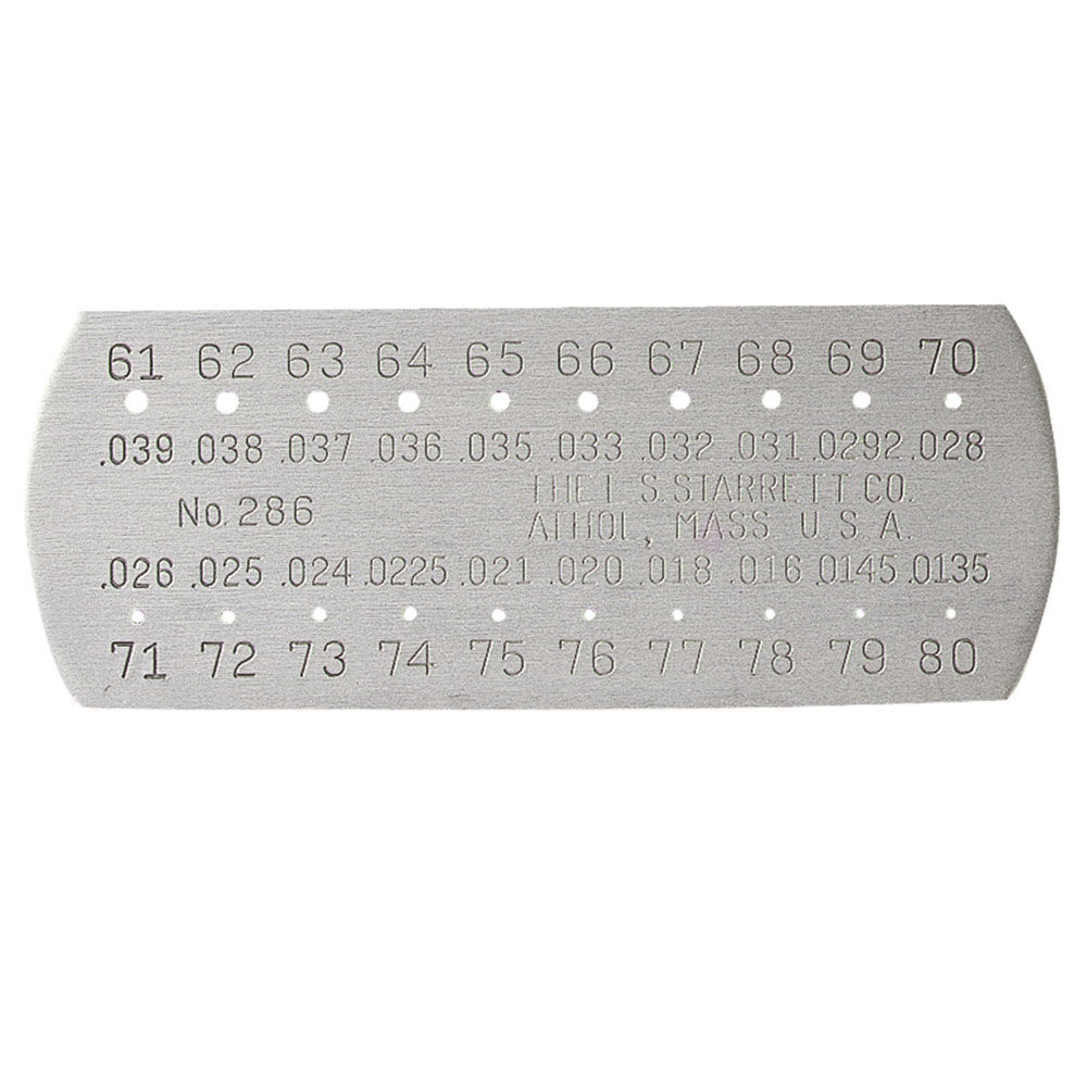 Picture of Starrett 286 Drill & Steel Wire Gage, #61-80