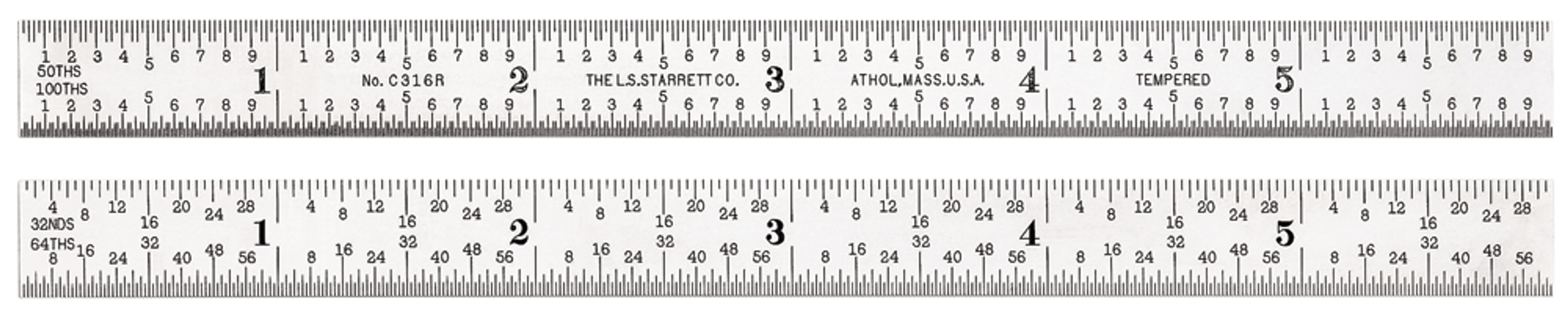 Picture of Starrett C316R-6 Steel Rule, Full FlexIBLE, 6", 16R Grads