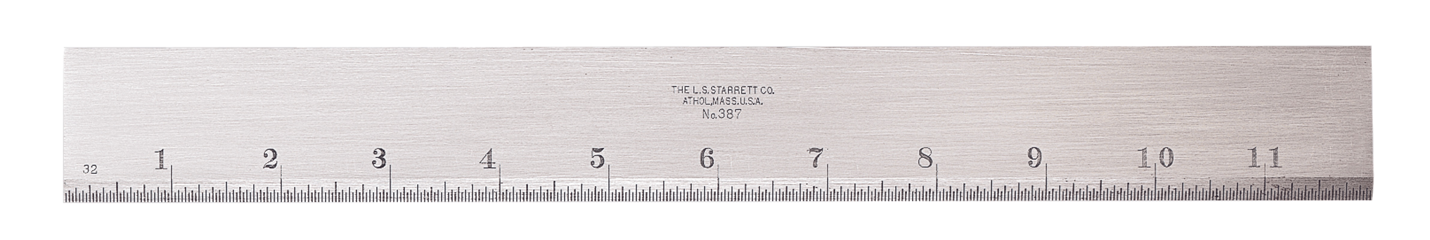Picture of Starrett 387-12 Straight Edge, 12", With Bevel & 32Nd Grads