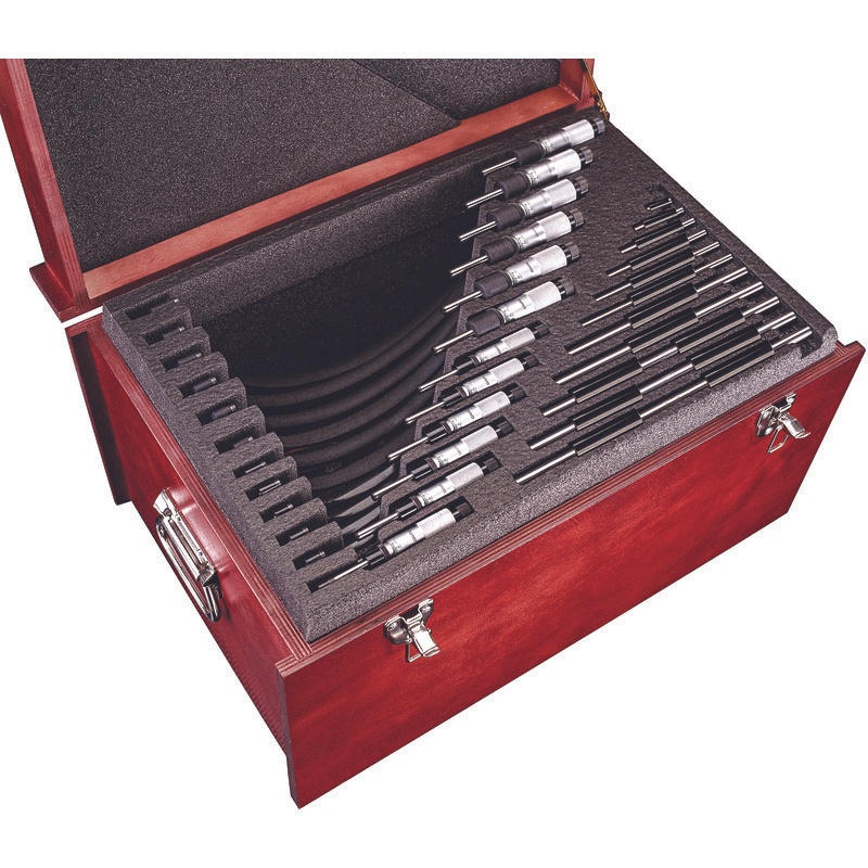 Picture of Starrett S436Mexrlz Outside Micrometer Set, 0-300mm, 0.01mm Grads