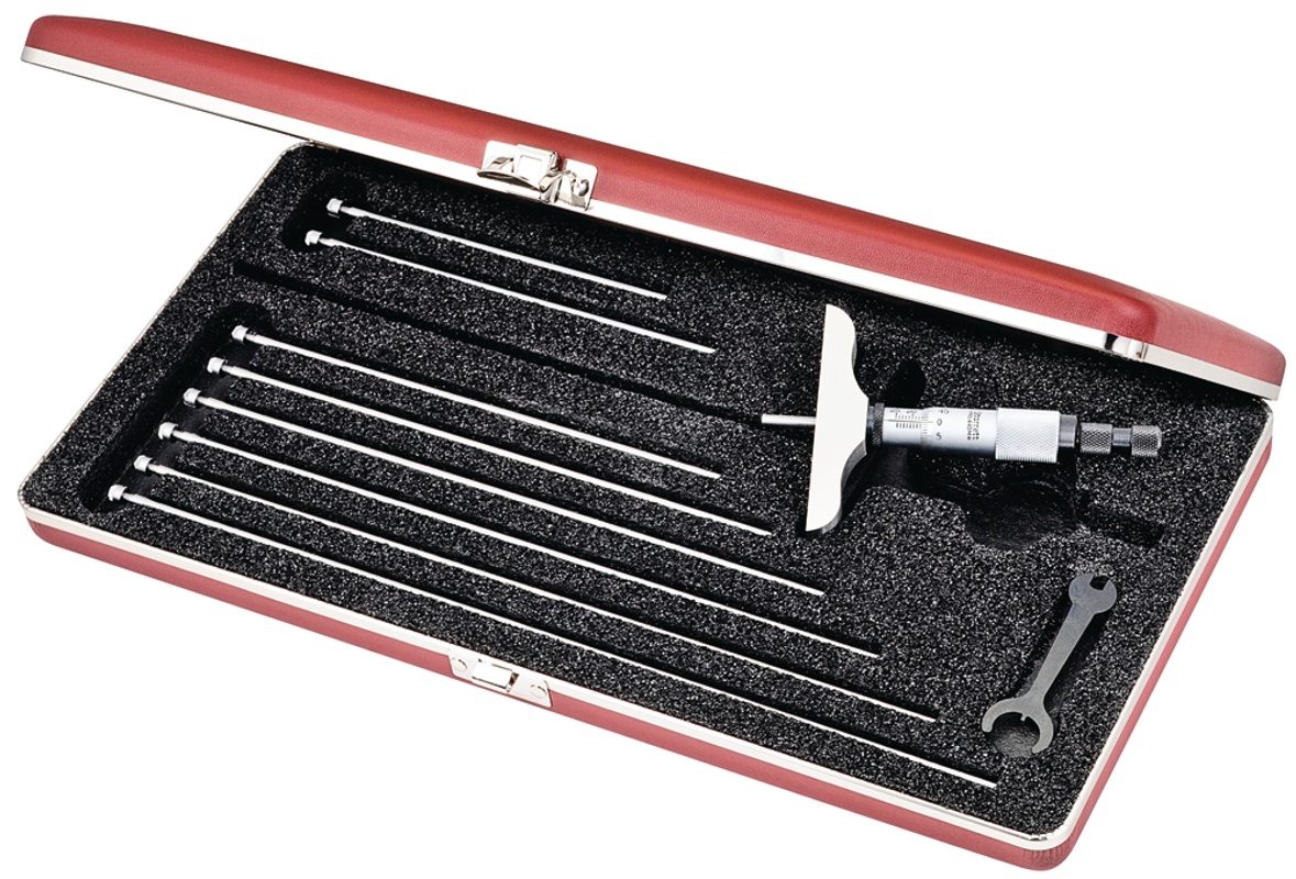 Picture of Starrett 445Maz-225Rl Micrometer Depth Gage 0-225mm, 3" Base 049659522174