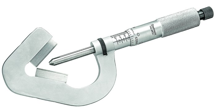 Picture of Starrett T483Xrl-1 Micrometer Anvil V-Anvil Micrometer, .093-1", .0001" Grad