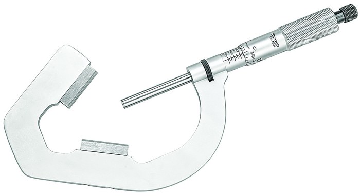 Picture of Starrett T483Xrl-2 Micrometer Anvil V-Anvil Micrometer, 1-2", .0001" Grad
