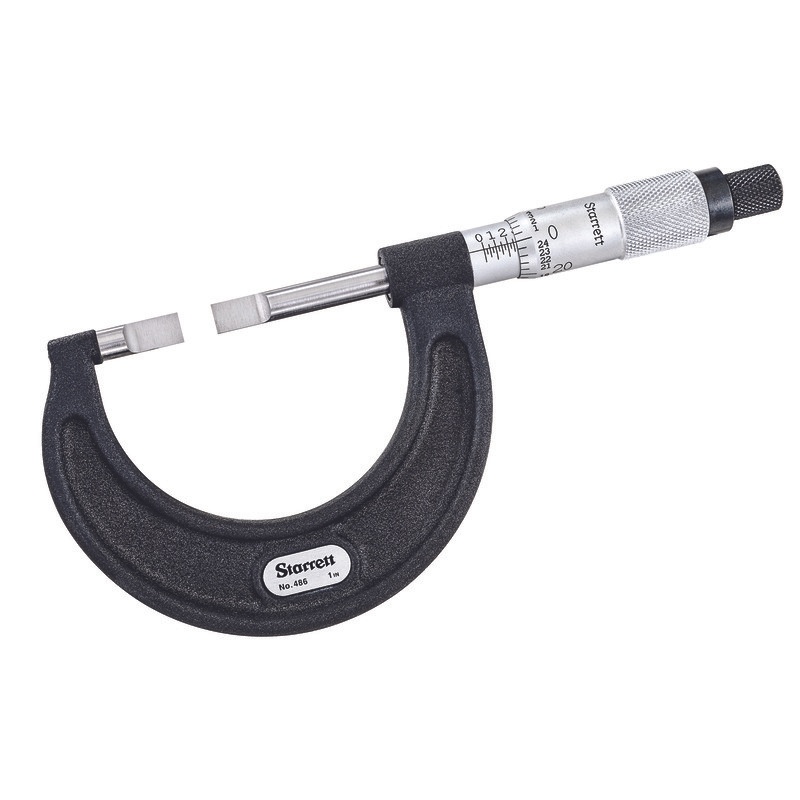 Picture of Starrett 486P-1 Blade Type Micrometer, 0-1", .001" Grad