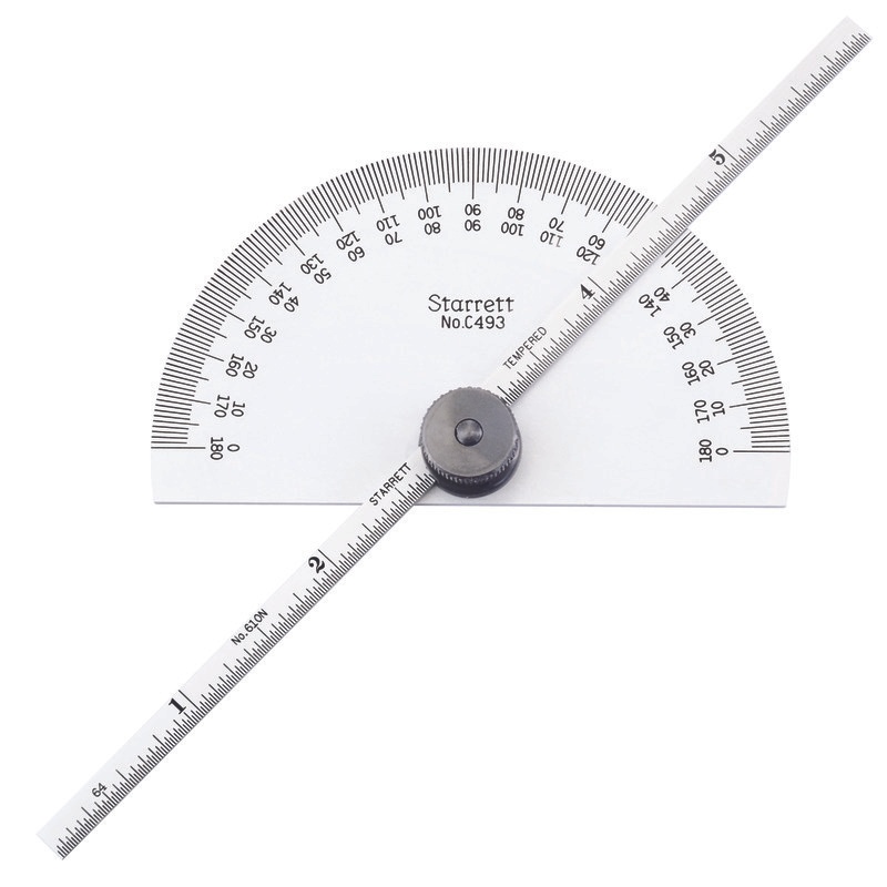 Picture of Starrett C493 Protractor & Depth Gage, 6", Semi-Circular Head