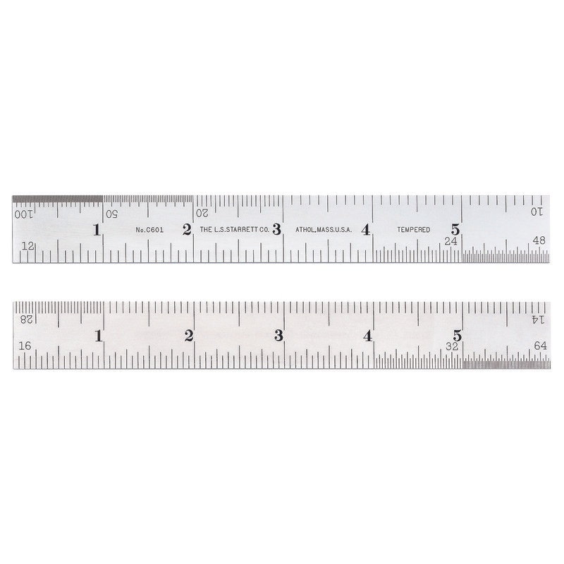 Picture of Starrett C601-6 Spring Tempered Steel Rule, 6"