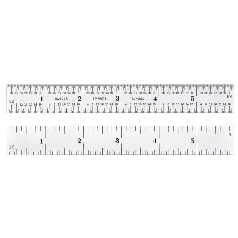Picture of Starrett 604R-6 Steel Rule, Spring-Tempered, 6", 4R Grads