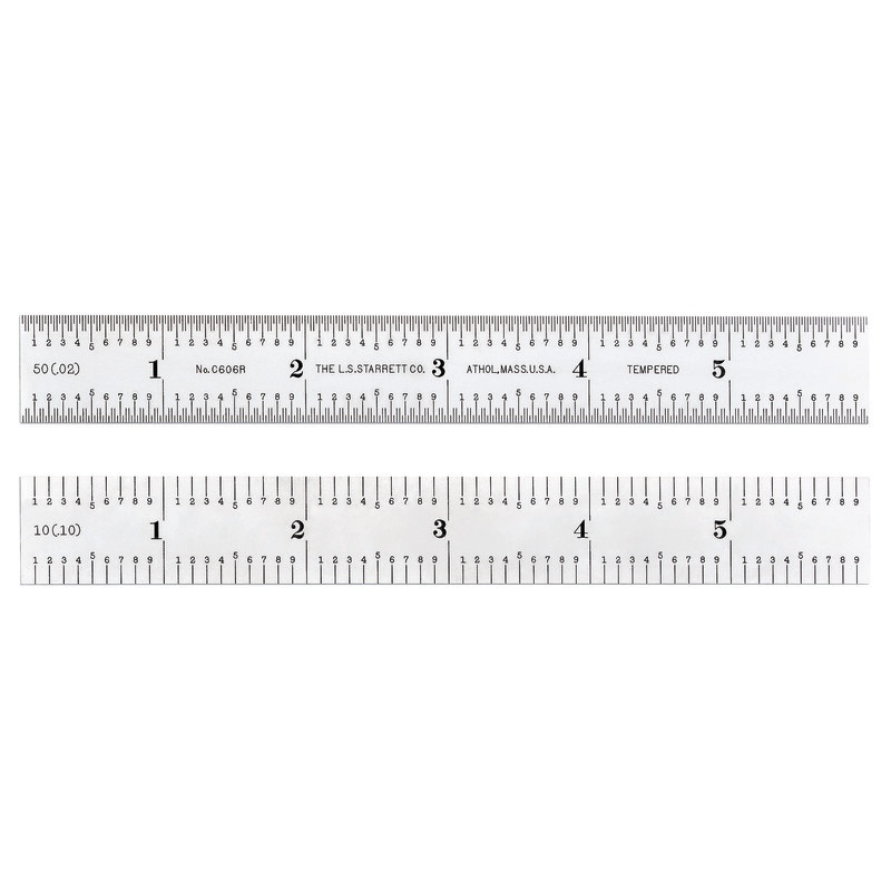 Picture of Starrett C606R-6 Steel Rule, Spring-Tempered, 6", 6R Grads